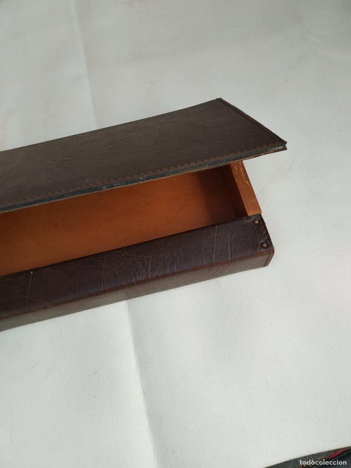 Antig&uuml;edades: caja forrada de piel vintage - Foto 3