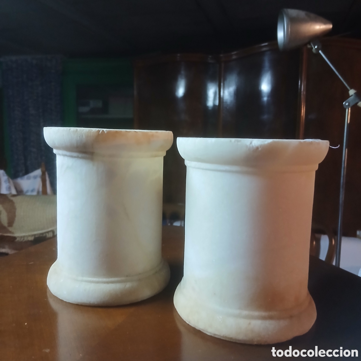 Antig&uuml;edades: 2 antiguos recipiente de alabastro - Foto 5