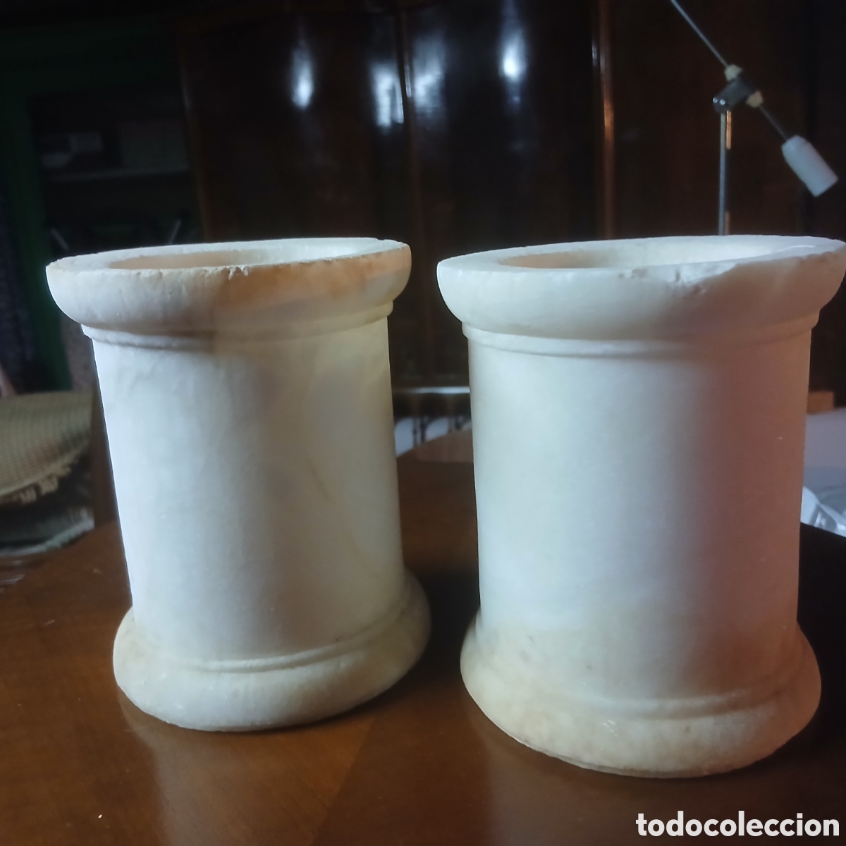 Antig&uuml;edades: 2 antiguos recipiente de alabastro - Foto 6
