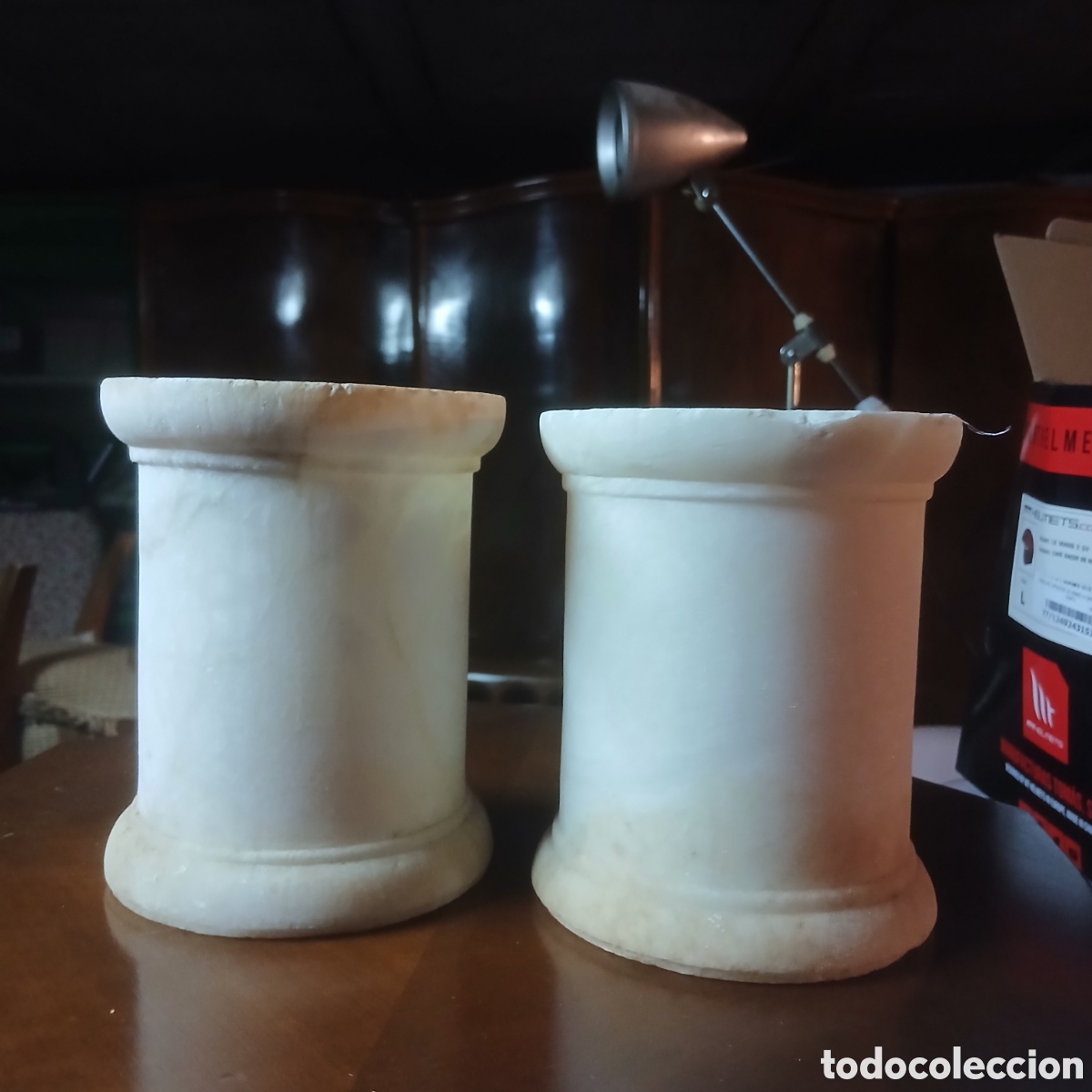 Antig&uuml;edades: 2 antiguos recipiente de alabastro - Foto 8