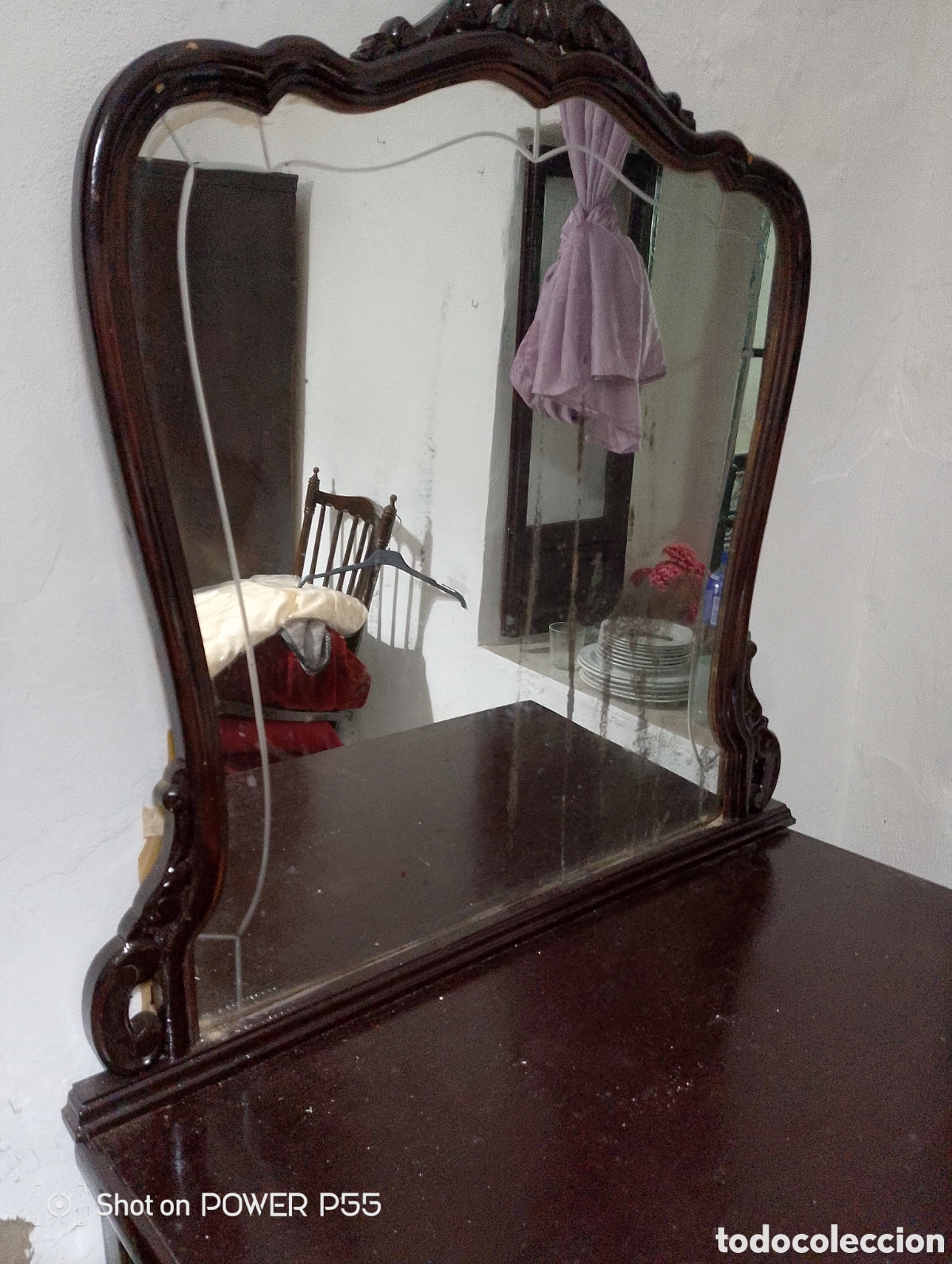 Antig&uuml;edades: C&oacute;moda con espejo biselado - Foto 2