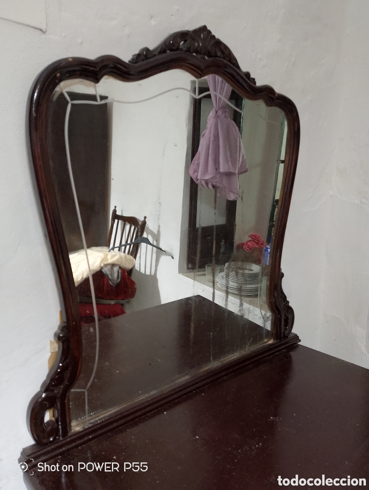 Antig&uuml;edades: C&oacute;moda con espejo biselado - Foto 3