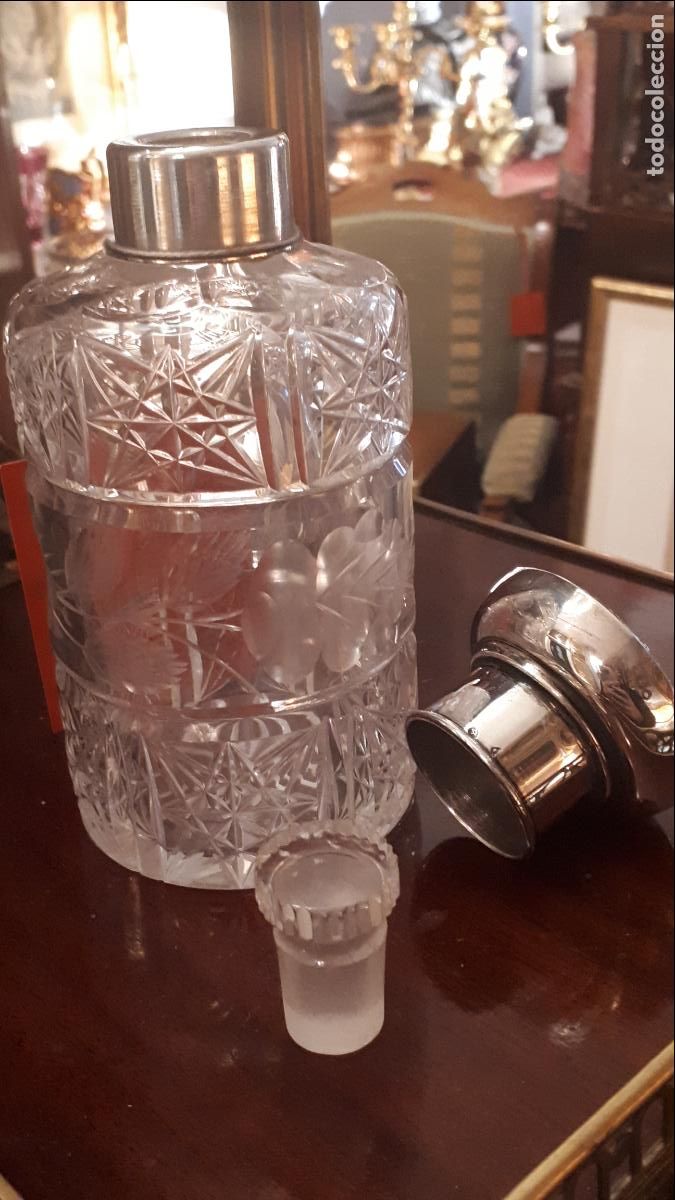 Antig&uuml;edades: Perfumero de plata de Ley y cristal - Foto 4