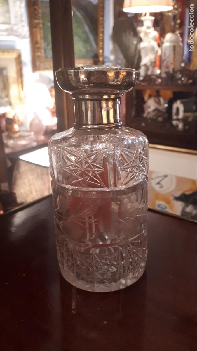Antig&uuml;edades: Perfumero de plata de Ley y cristal - Foto 1
