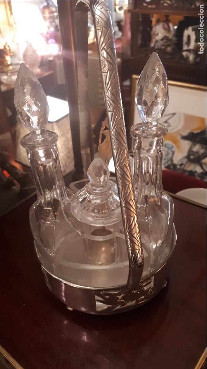 Antig&uuml;edades: Vinagreta de alpaca y cristal. - Foto 4