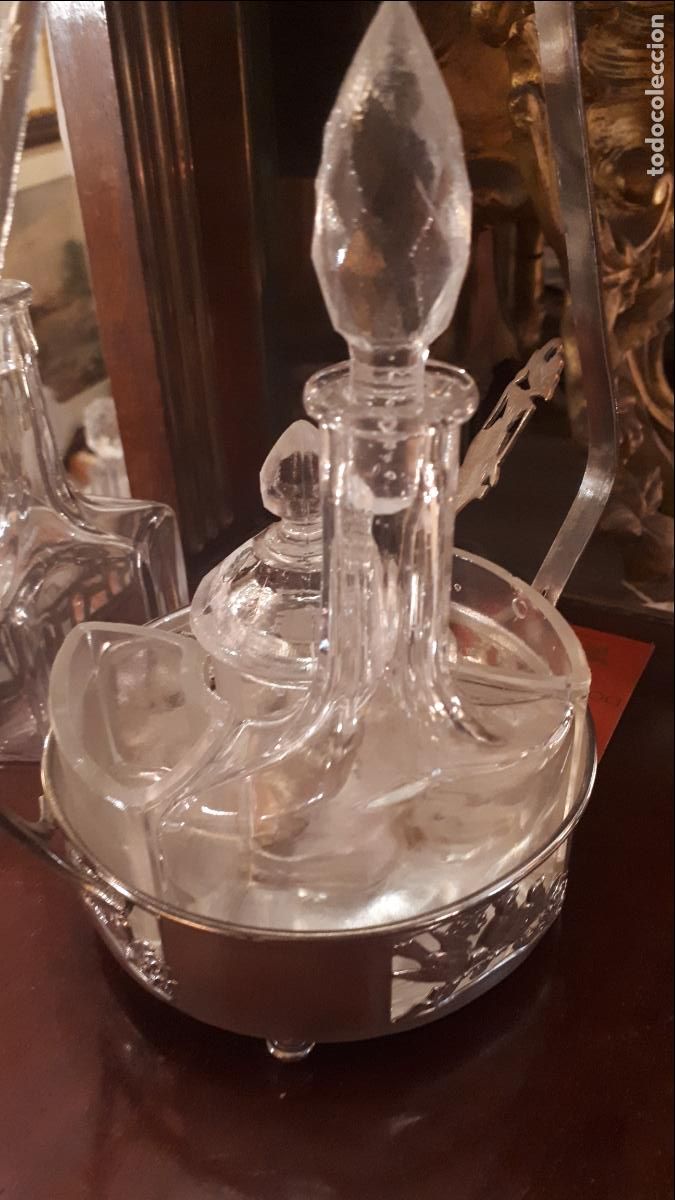 Antig&uuml;edades: Vinagreta de alpaca y cristal. - Foto 6