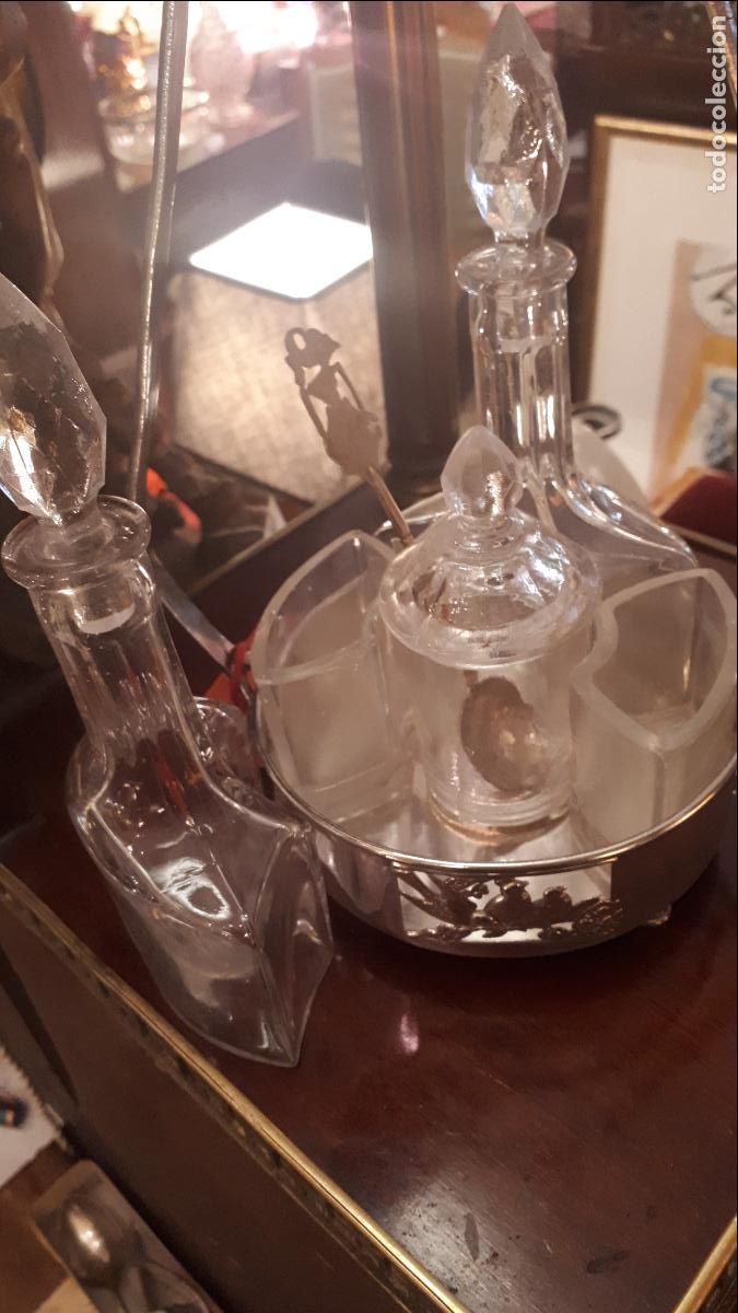 Antig&uuml;edades: Vinagreta de alpaca y cristal. - Foto 7