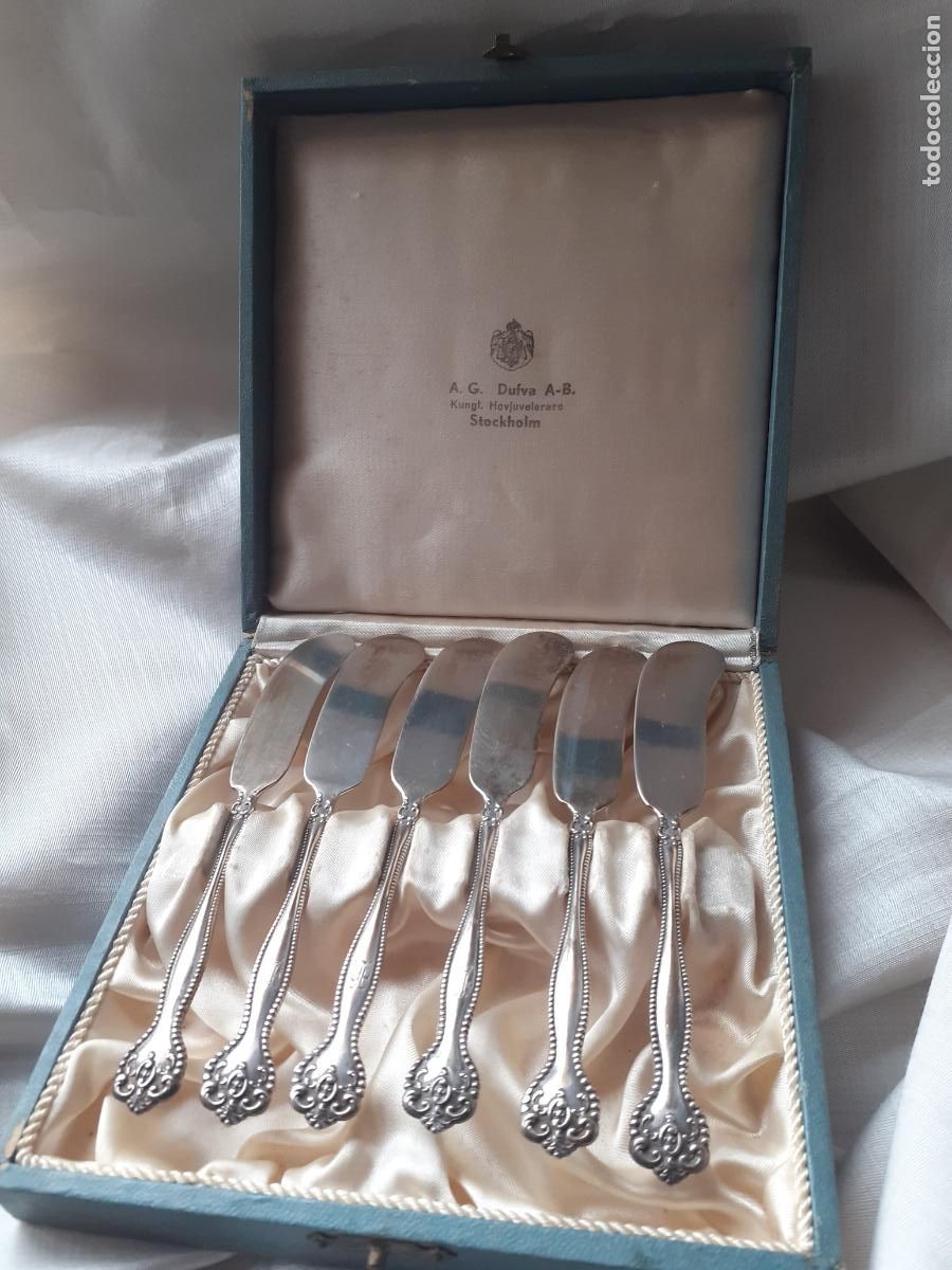 Antig&uuml;edades: Cuchillos de plata para mantequilla - Foto 1