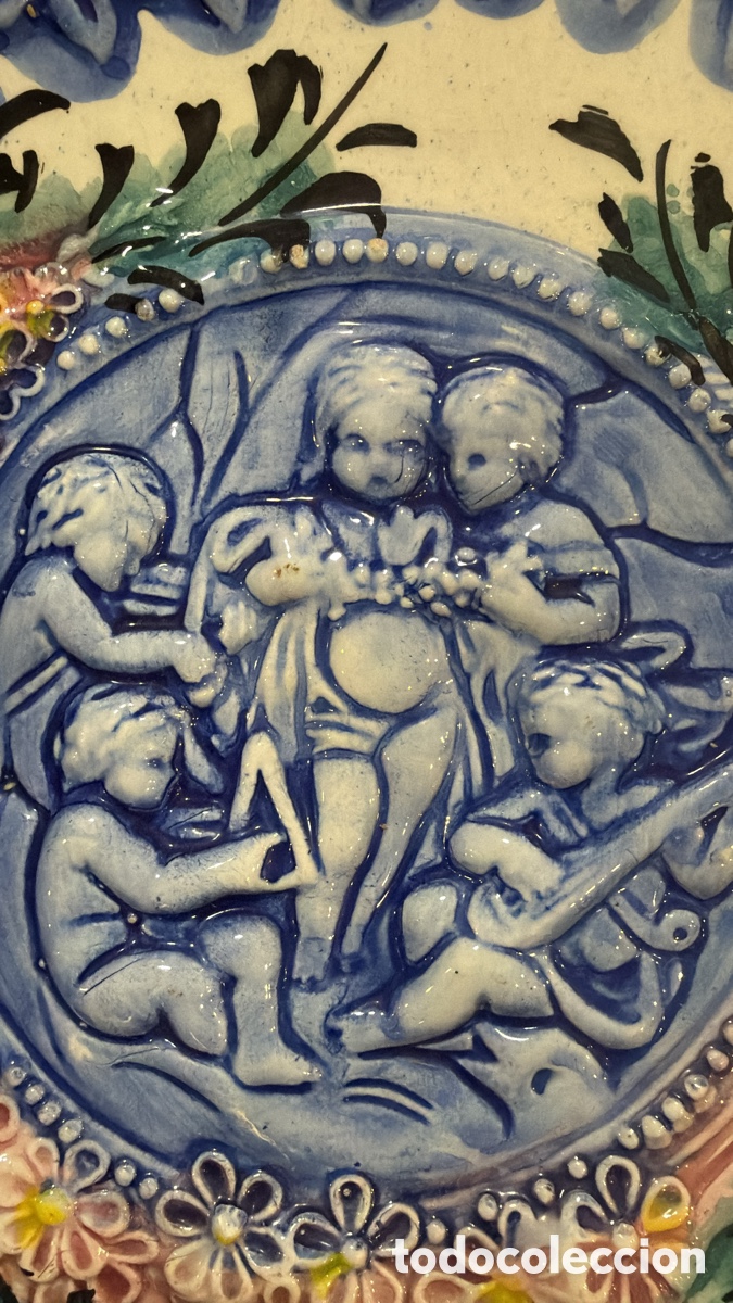 Antig&uuml;edades: PLATO EN AZUL ANGELES - Foto 3
