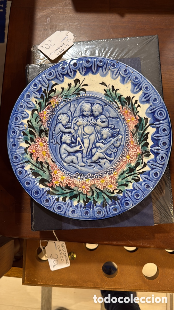 Antig&uuml;edades: PLATO EN AZUL ANGELES - Foto 1