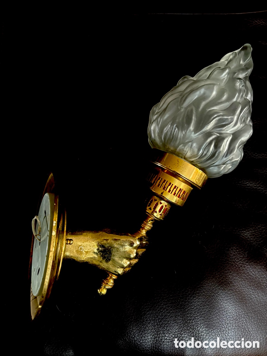 Antig&uuml;edades: APLIQUE ANTORCHA MANO - Foto 2