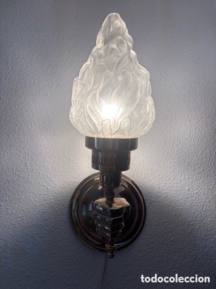 Antig&uuml;edades: APLIQUE ANTORCHA MANO - Foto 5
