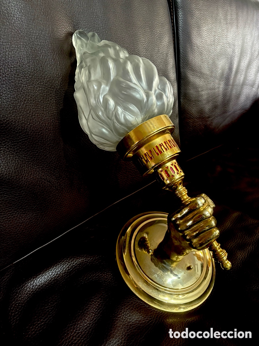 Antig&uuml;edades: APLIQUE ANTORCHA MANO - Foto 6