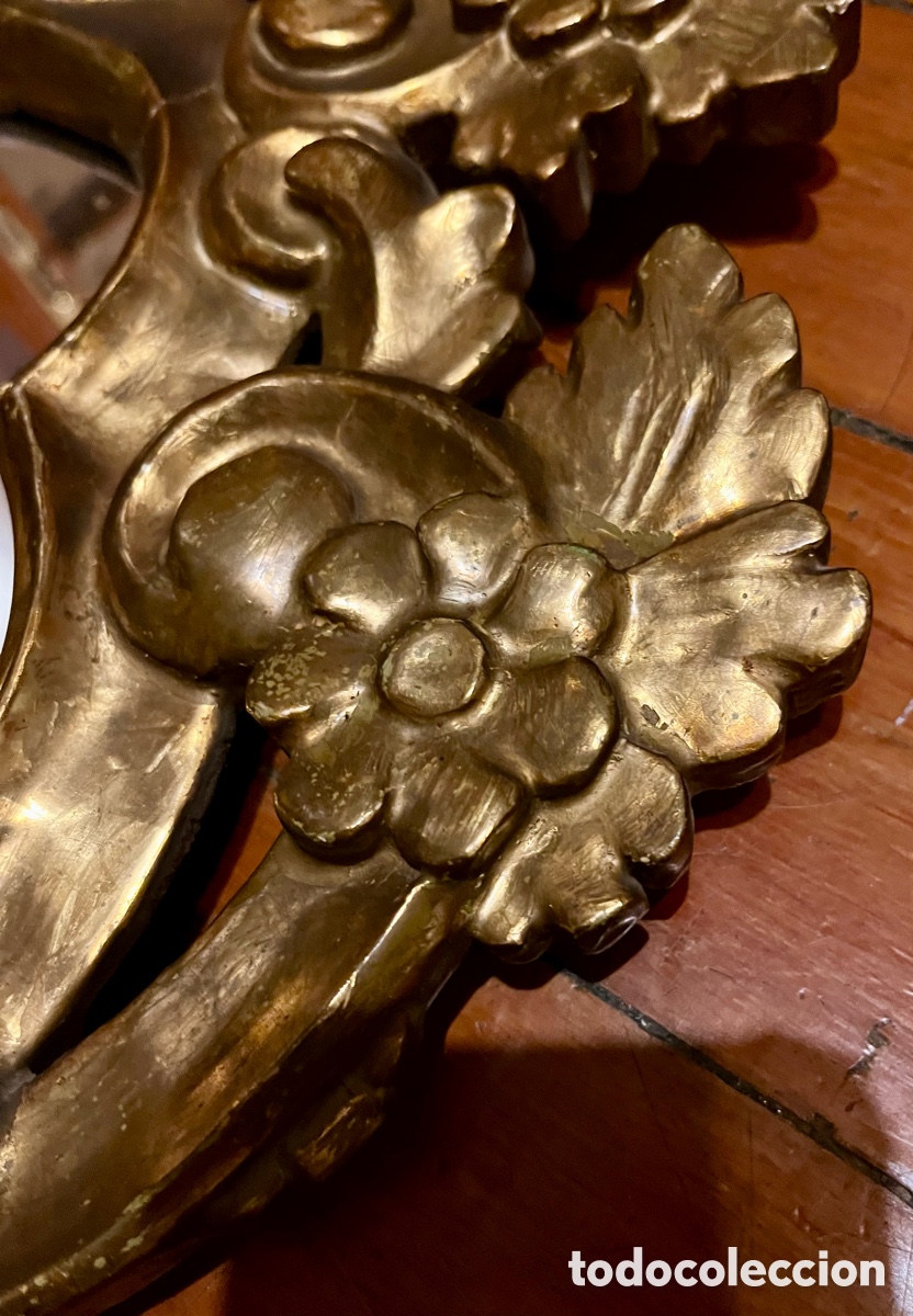 Antig&uuml;edades: Cornucopia Espejo de madera y pan de oro - Foto 7