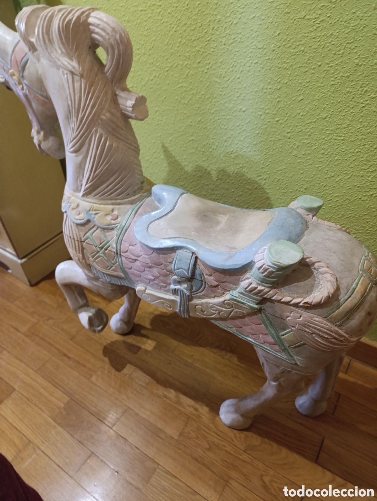 Antig&uuml;edades: Caballo de Carrusel Madera Tallada - Foto 4