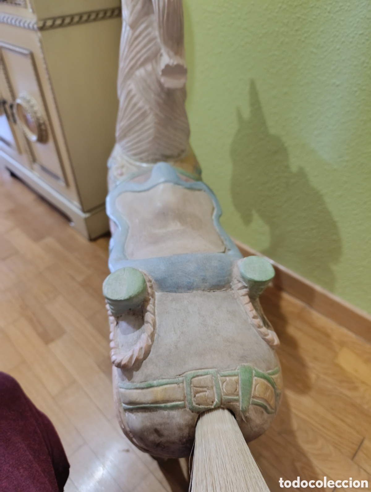 Antig&uuml;edades: Caballo de Carrusel Madera Tallada - Foto 6