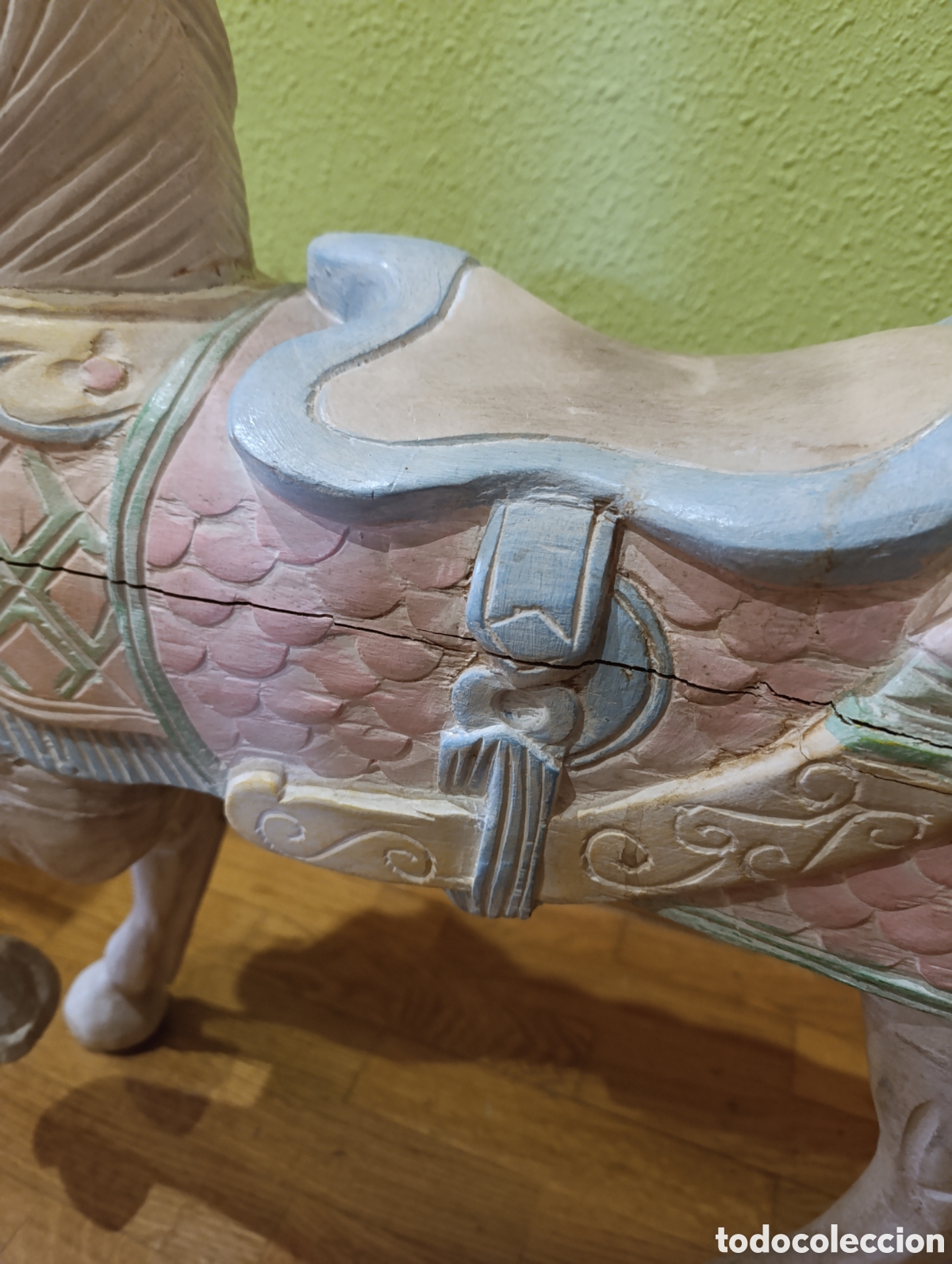 Antig&uuml;edades: Caballo de Carrusel Madera Tallada - Foto 8