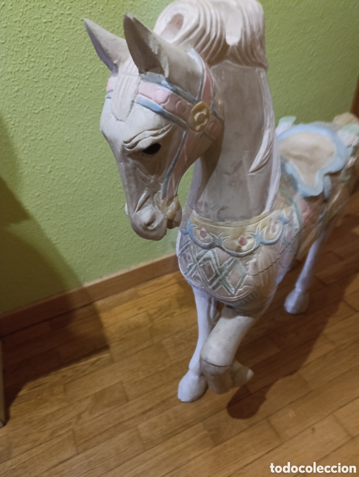 Antig&uuml;edades: Caballo de Carrusel Madera Tallada - Foto 10