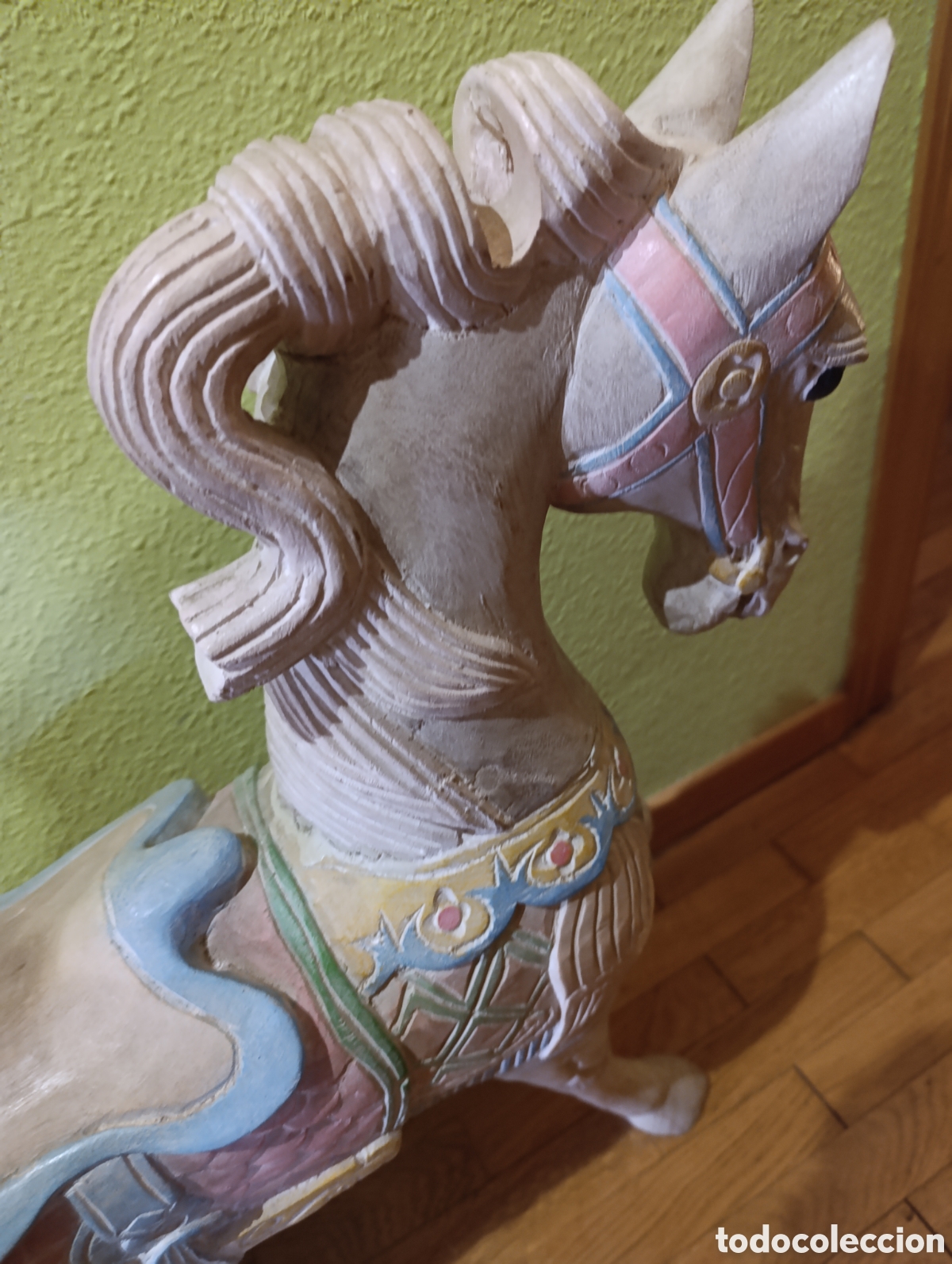 Antig&uuml;edades: Caballo de Carrusel Madera Tallada - Foto 20