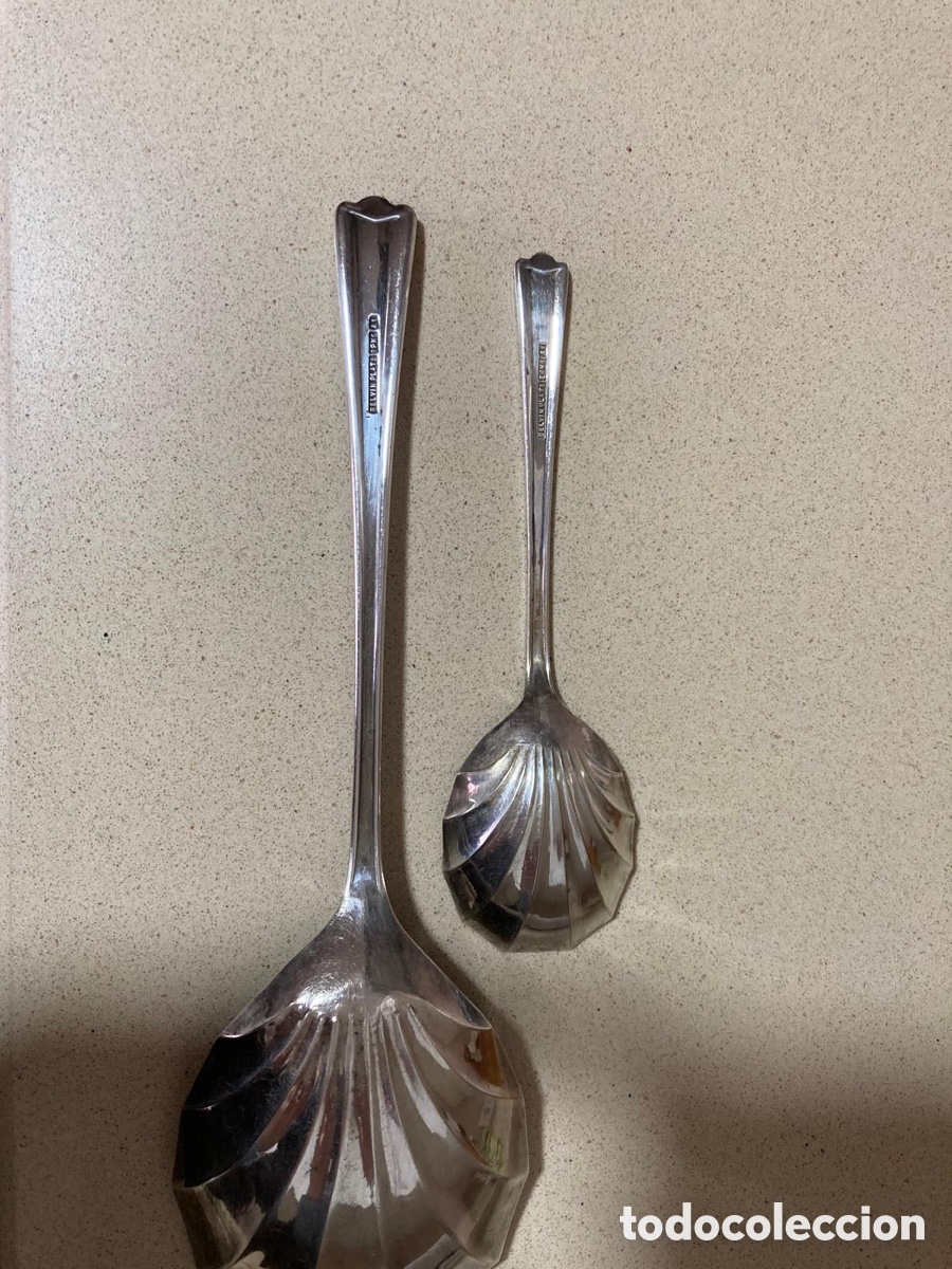 Antig&uuml;edades: 2 juegos de cucharas de postre ingleses - Foto 2