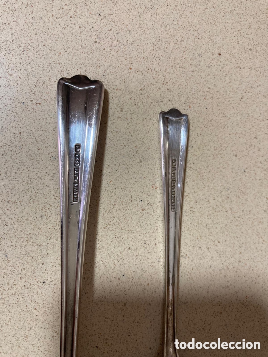 Antig&uuml;edades: 2 juegos de cucharas de postre ingleses - Foto 3
