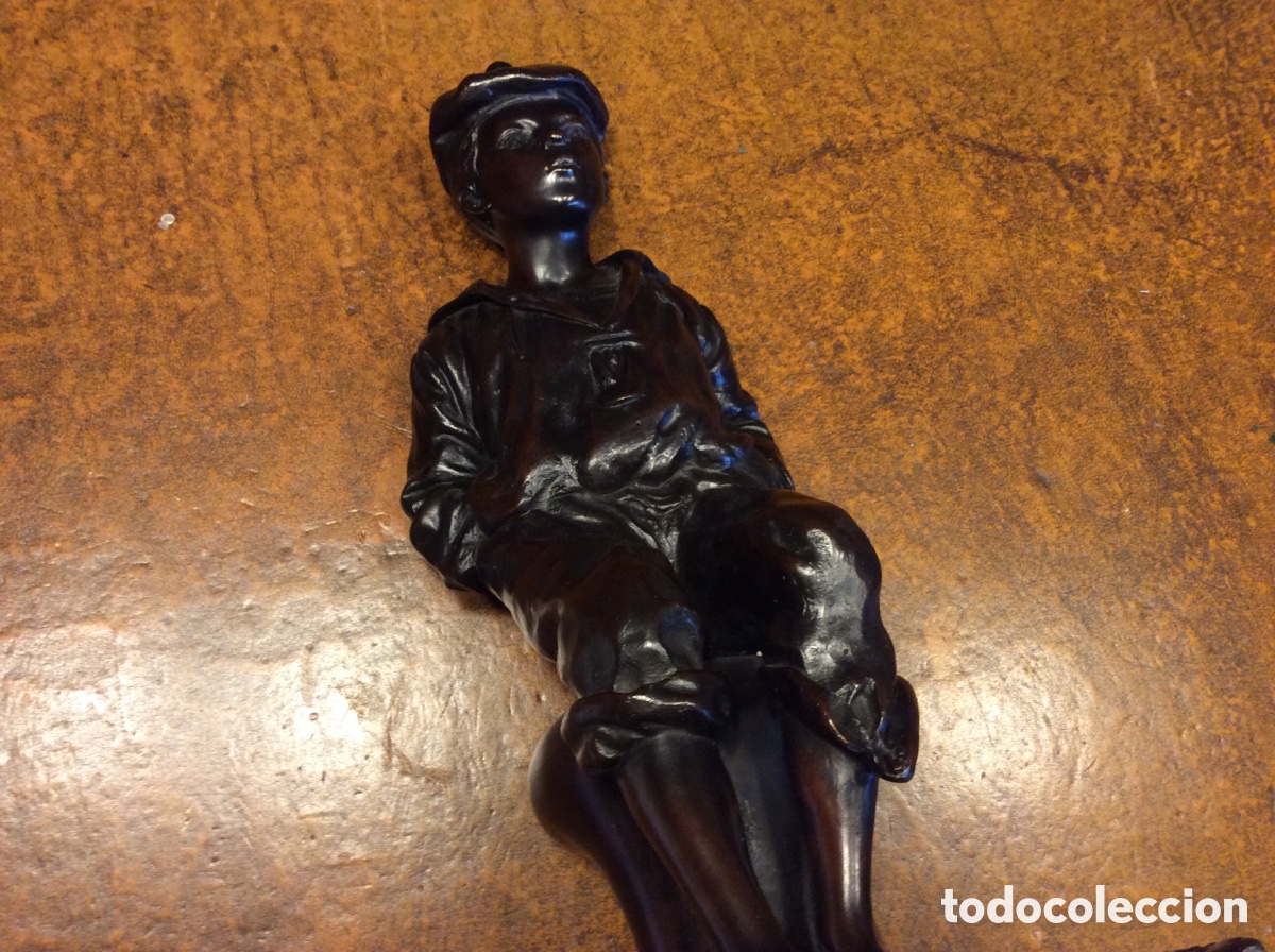 Antig&uuml;edades: Precioso ni&ntilde;o de bronce - Foto 3
