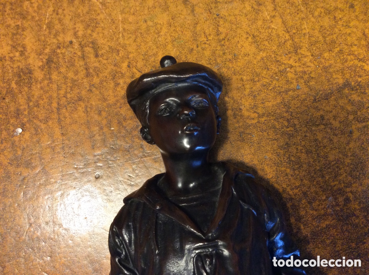 Antig&uuml;edades: Precioso ni&ntilde;o de bronce - Foto 4