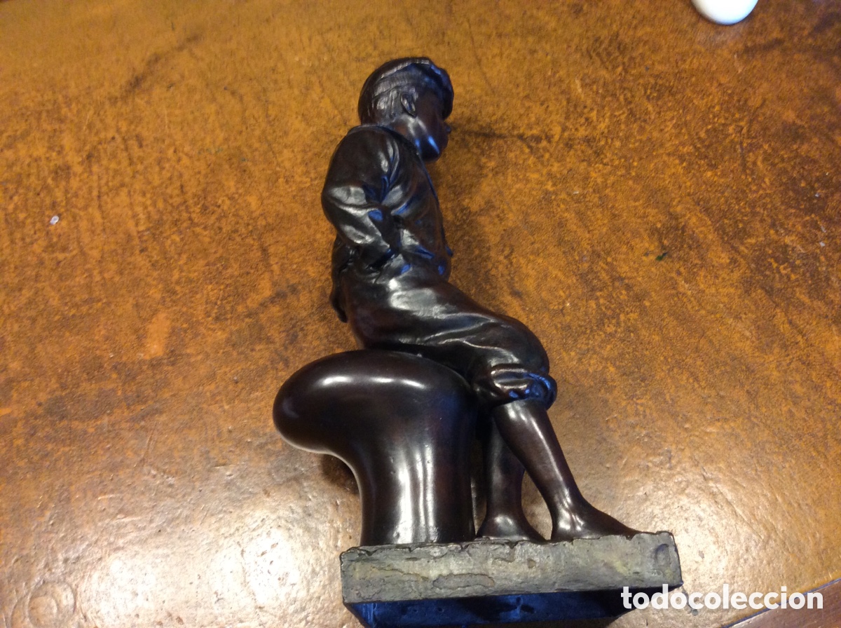 Antig&uuml;edades: Precioso ni&ntilde;o de bronce - Foto 5
