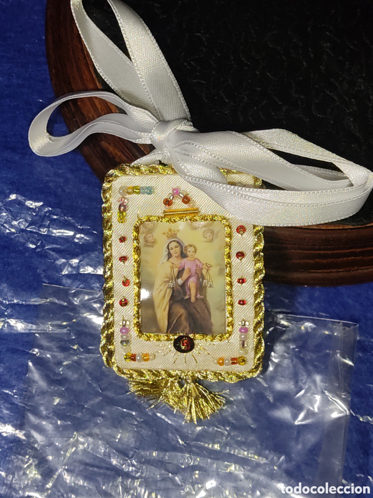Antig&uuml;edades: Escapulario de la virgen del Carmen. - Foto 2