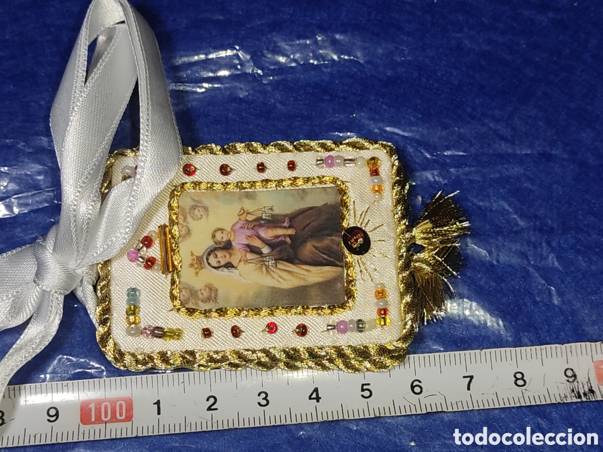 Antig&uuml;edades: Escapulario de la virgen del Carmen. - Foto 6