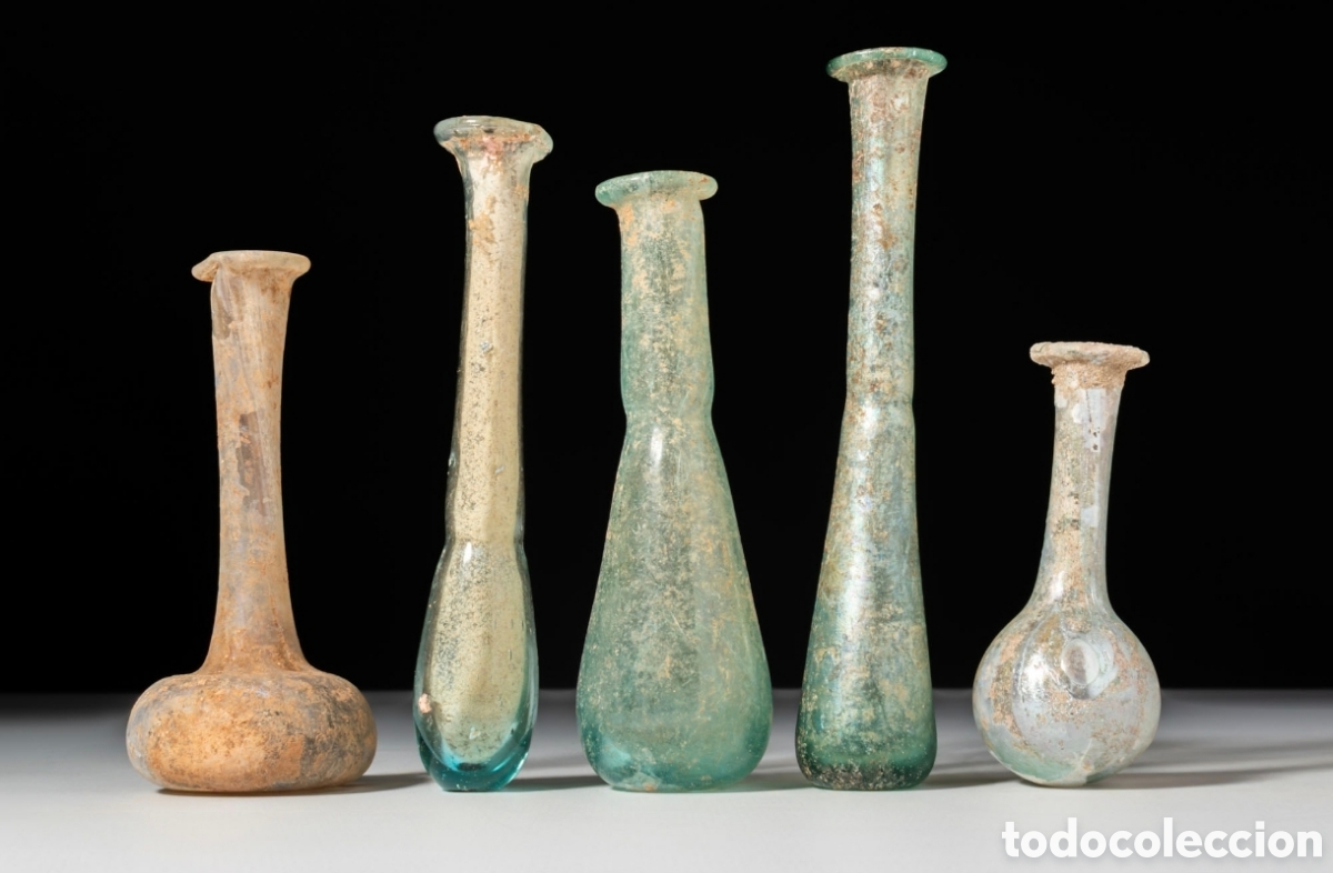 Antig&uuml;edades: Lote de 5 vidrios romanos - Foto 2