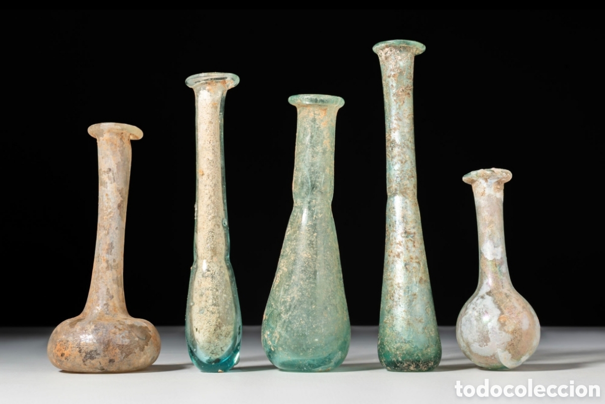 Antig&uuml;edades: Lote de 5 vidrios romanos - Foto 1
