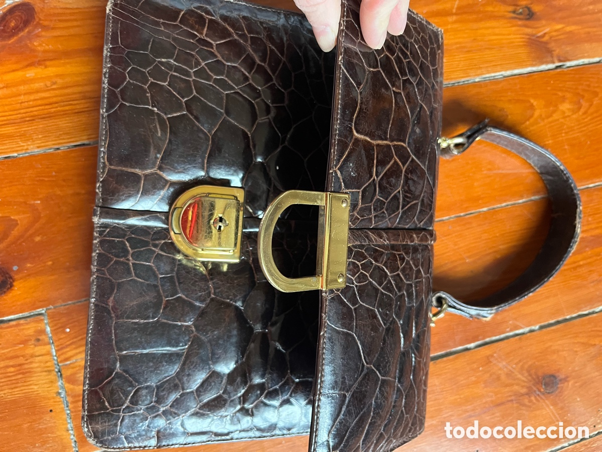 Antig&uuml;edades: Bolso alem&aacute;n de piel de cocodrilo - Foto 3