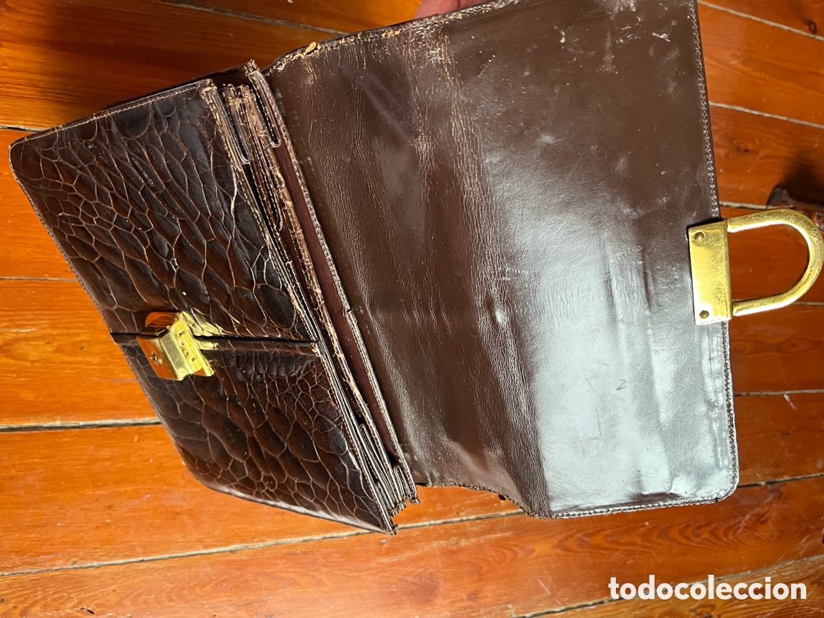 Antig&uuml;edades: Bolso alem&aacute;n de piel de cocodrilo - Foto 4