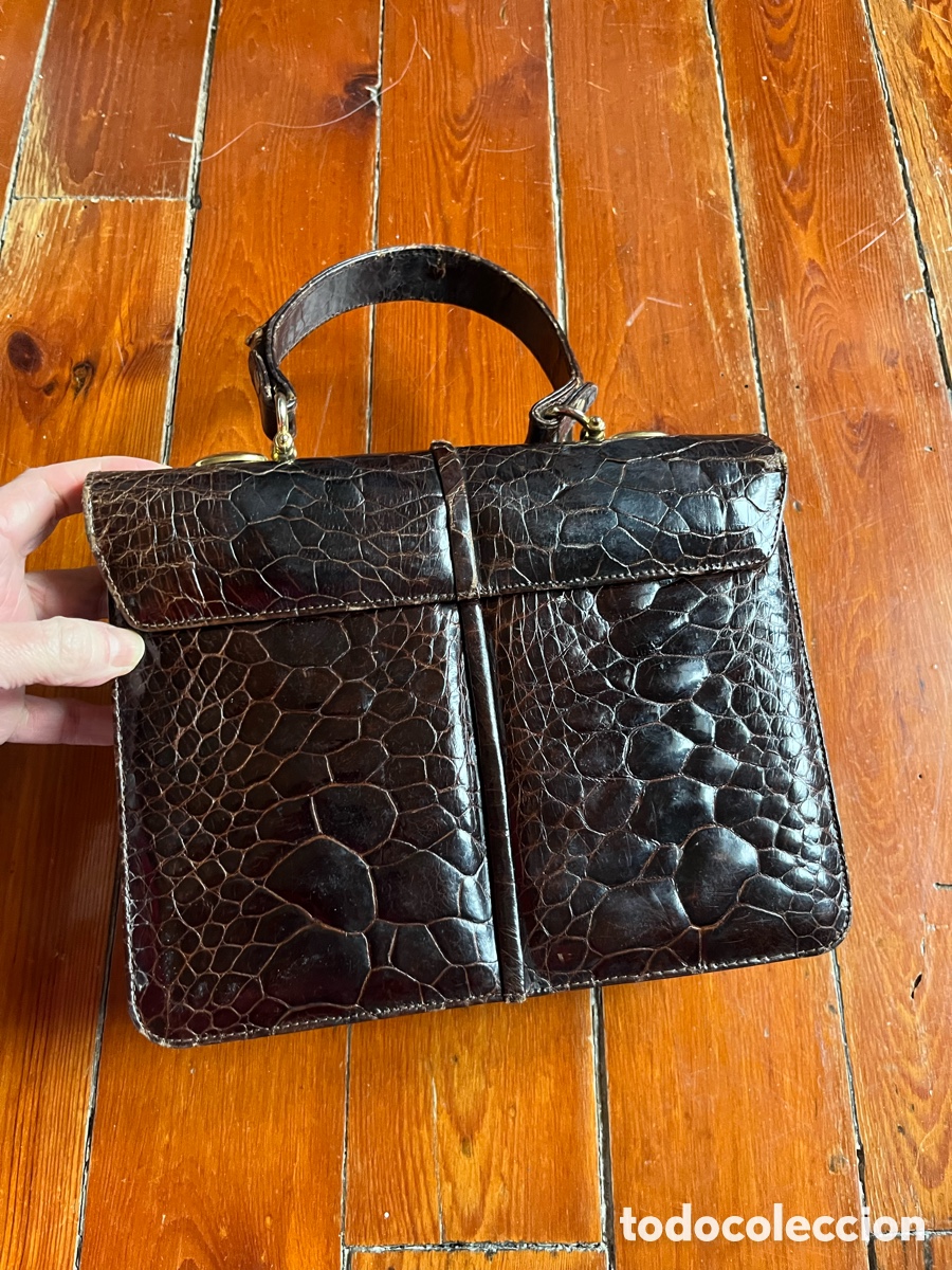 Antig&uuml;edades: Bolso alem&aacute;n de piel de cocodrilo - Foto 6