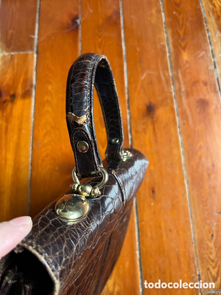 Antig&uuml;edades: Bolso alem&aacute;n de piel de cocodrilo - Foto 7
