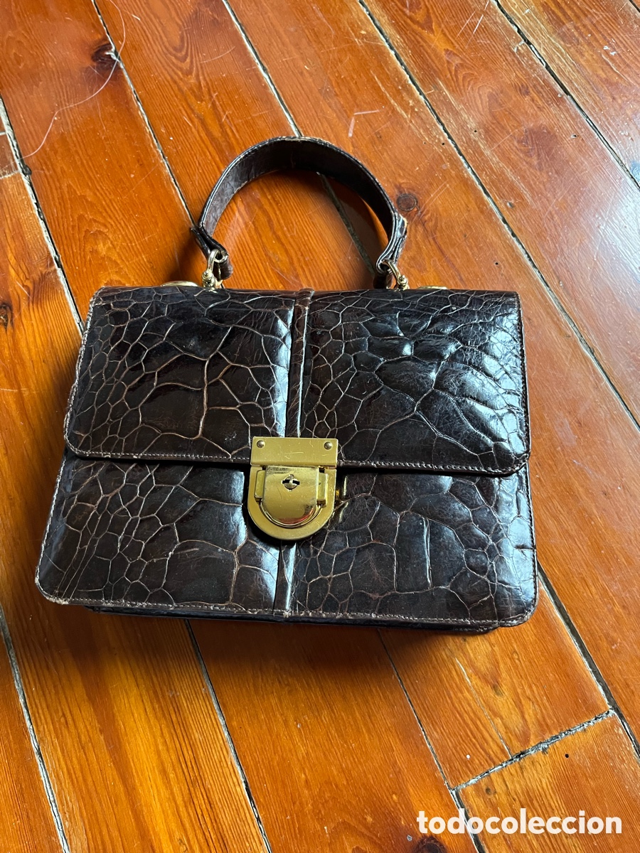 Antig&uuml;edades: Bolso alem&aacute;n de piel de cocodrilo - Foto 1