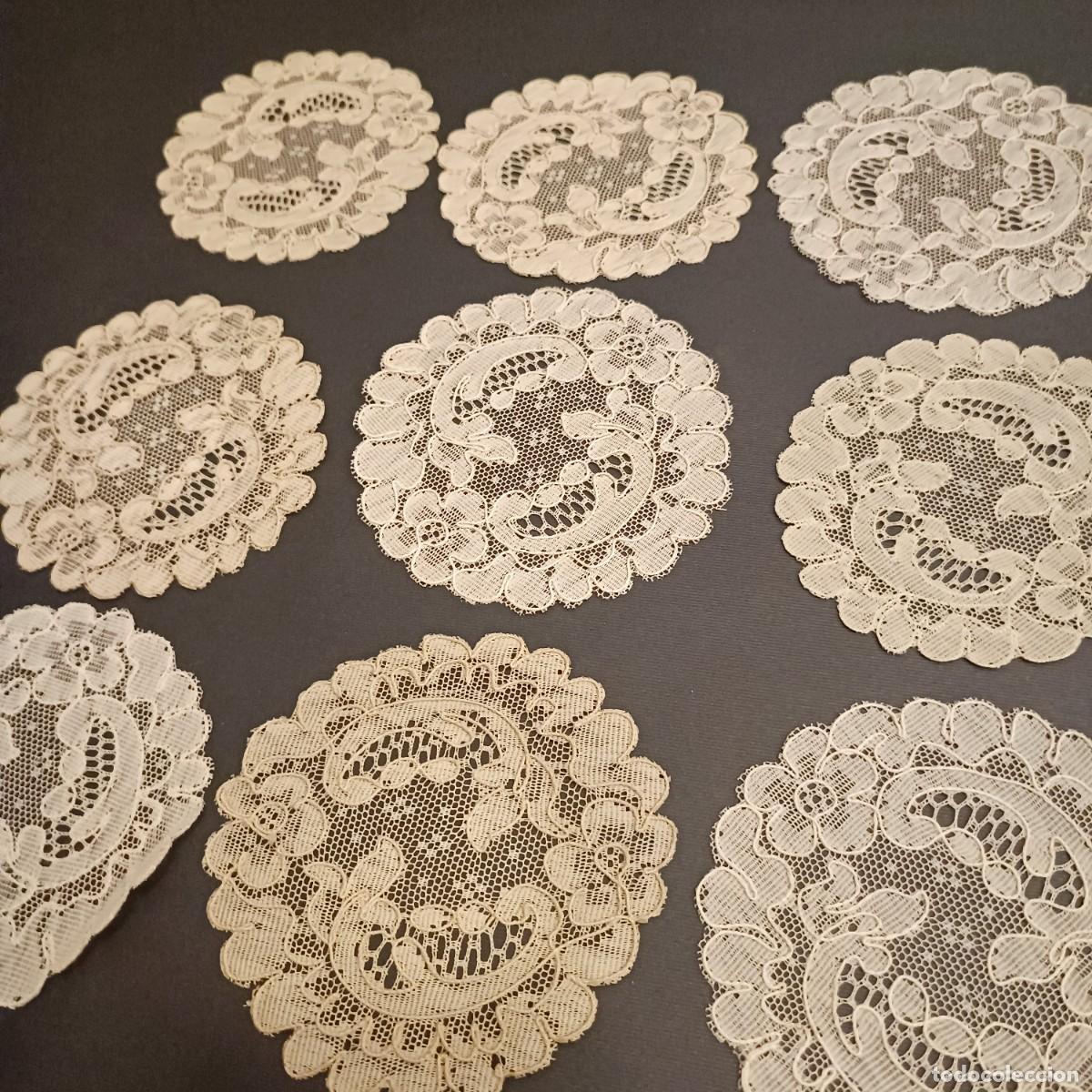Antig&uuml;edades: NUEVE POSAVASOS DE ENCAJE DE ALEN&Ccedil;ON - Foto 5