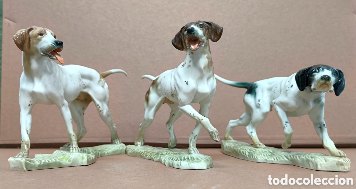 Antig&uuml;edades: TRES PERROS CER&Aacute;MICA DE ALGORA COMO NUEVOS - Foto 4