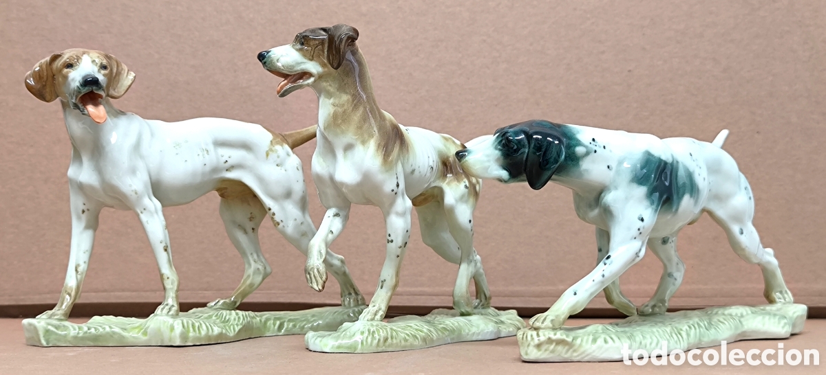 Antig&uuml;edades: TRES PERROS CER&Aacute;MICA DE ALGORA COMO NUEVOS - Foto 5