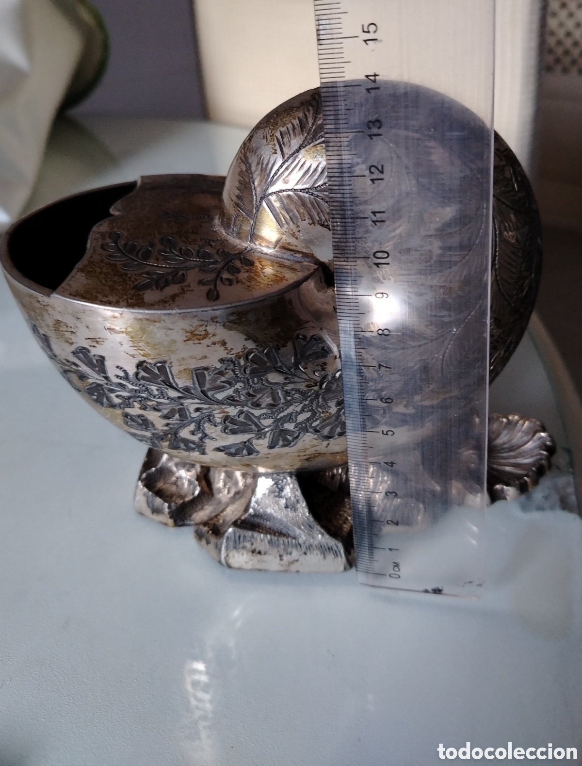 Antig&uuml;edades: Concha Nautilus Plata electrochapada - Foto 2
