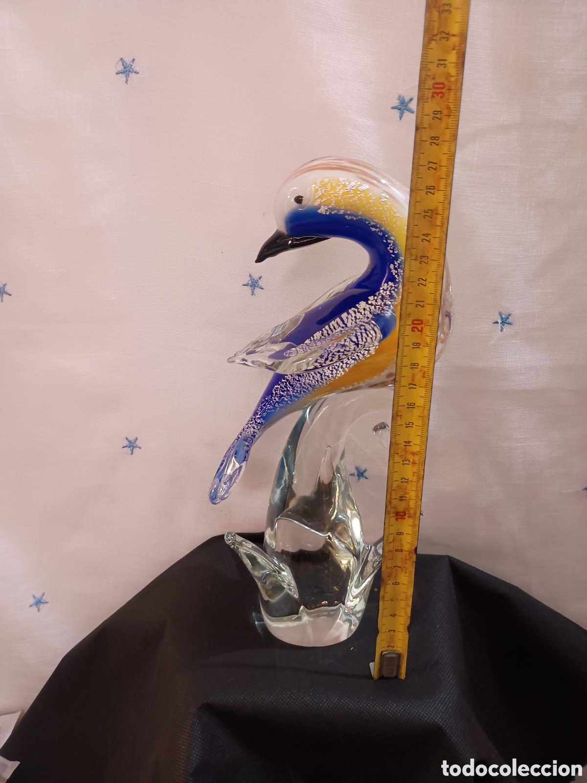Antig&uuml;edades: Figura de ave en cristal de murano con pan de oro - Foto 3
