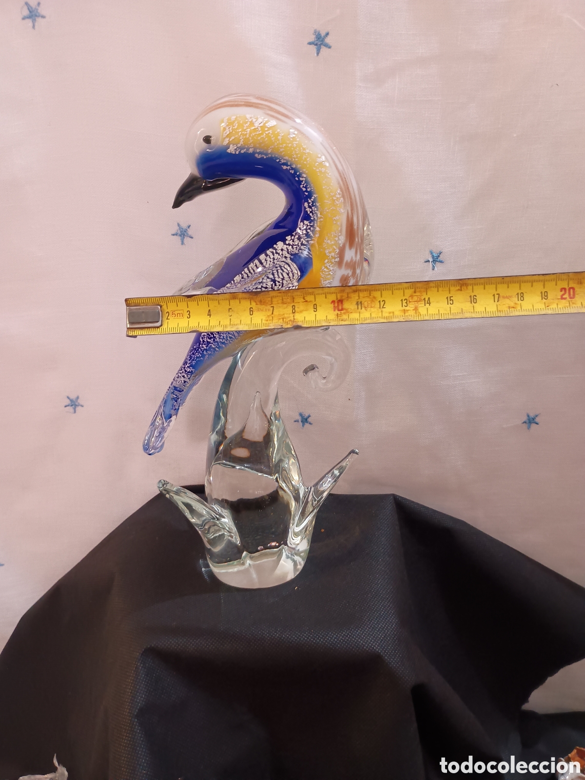 Antig&uuml;edades: Figura de ave en cristal de murano con pan de oro - Foto 4