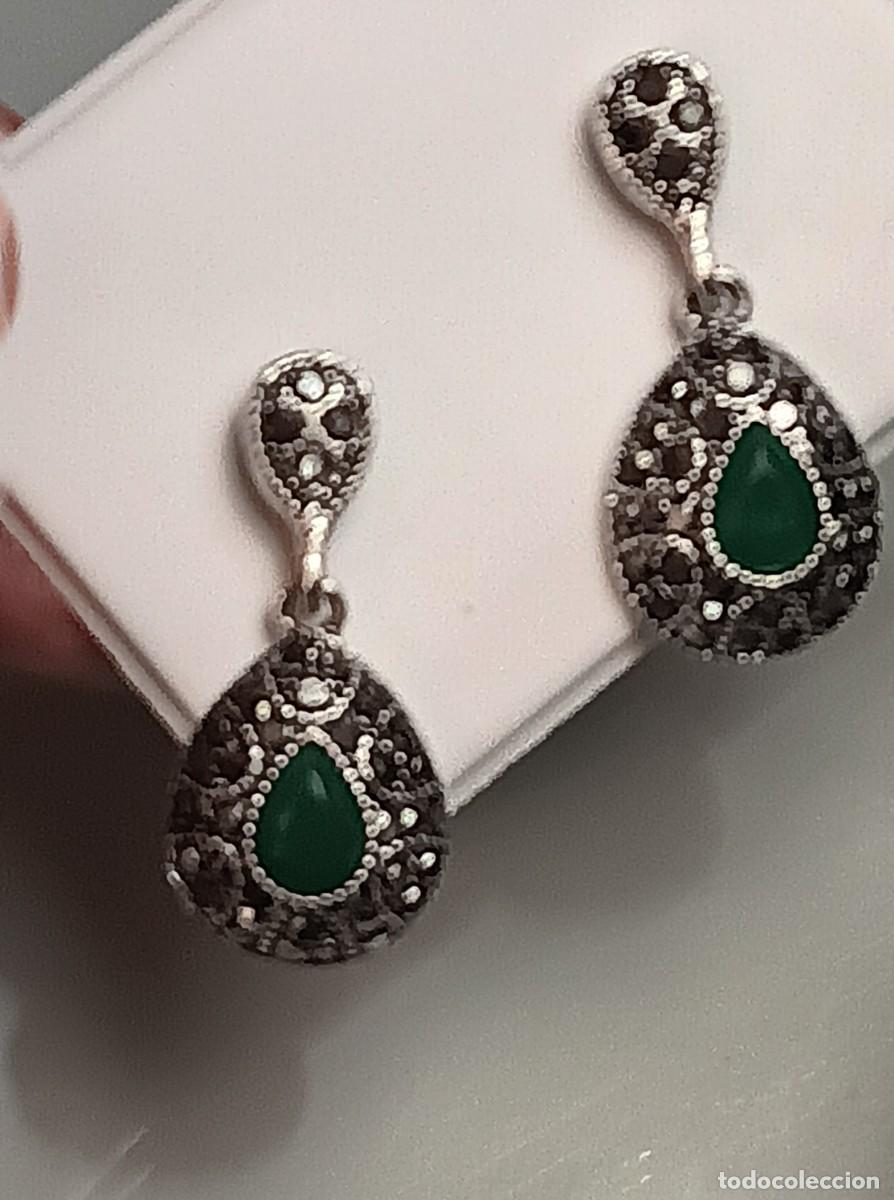 Antig&uuml;edades: Pendiendes ,Plata 925, Hematites y esmeraldas - Foto 4