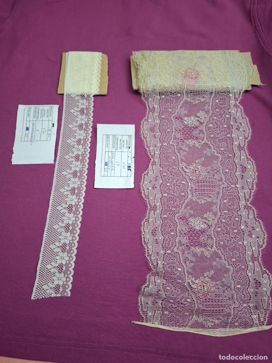 Antiguidades: LOTE DE 2 TIRAS ANTIGUAS DE ENCAJE ACRILICO