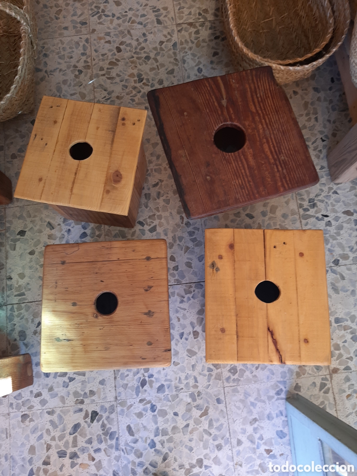 Antig&uuml;edades: Escabeles / banquetas r&uacute;sticas antiguas - Foto 2