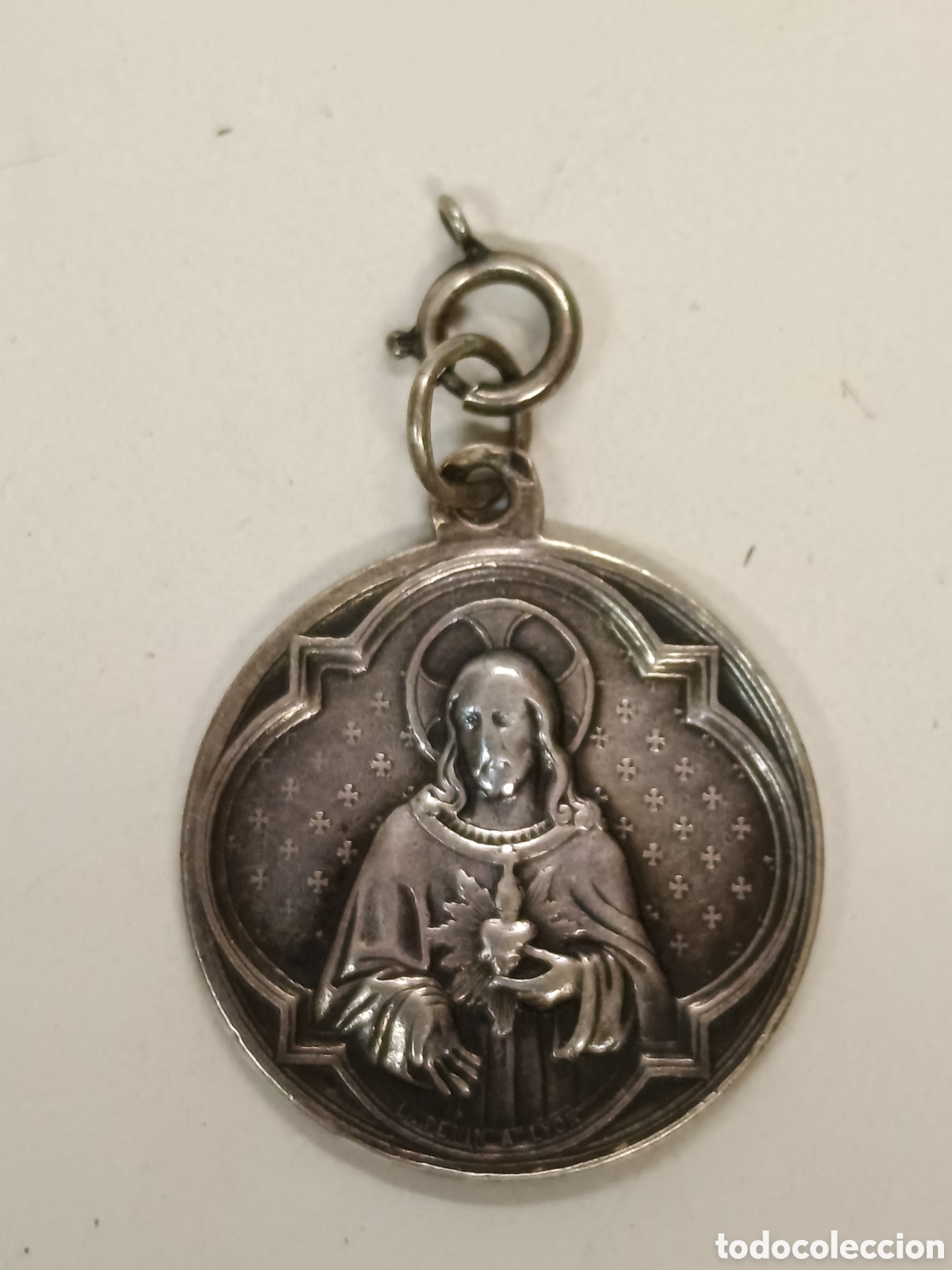 Antig&uuml;edades: Medalla Plata sagrado coraz&oacute;n - Foto 1