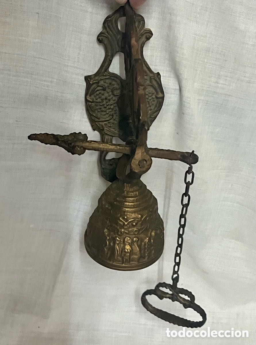 Antig&uuml;edades: TIMBRE DE MONASTERIO DE BRONCE DEL SIGLO XIX - Foto 3