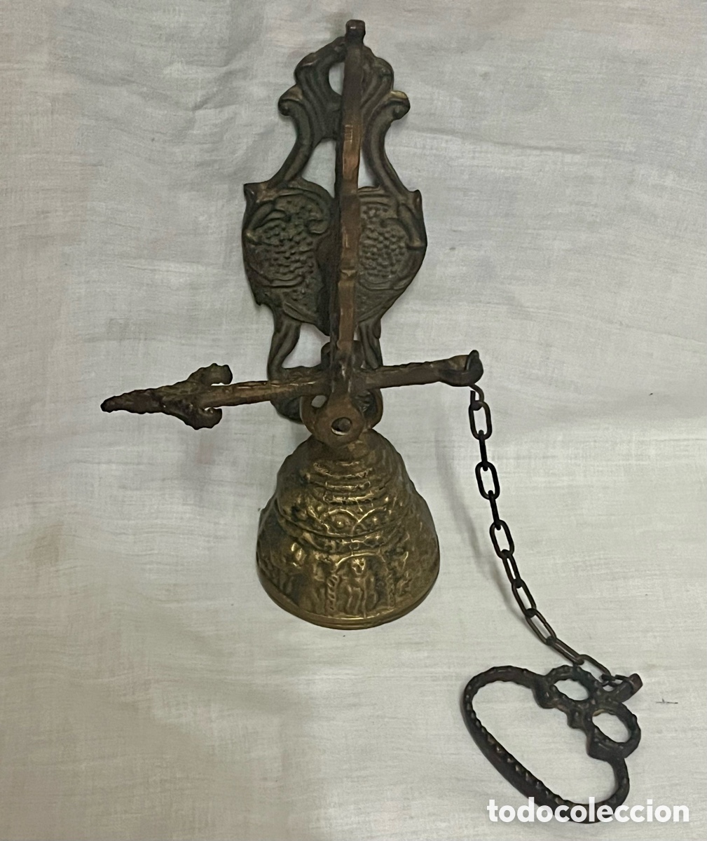 Antig&uuml;edades: TIMBRE DE MONASTERIO DE BRONCE DEL SIGLO XIX - Foto 10