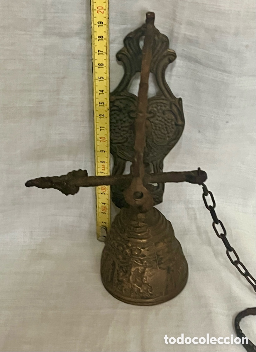 Antig&uuml;edades: TIMBRE DE MONASTERIO DE BRONCE DEL SIGLO XIX - Foto 14